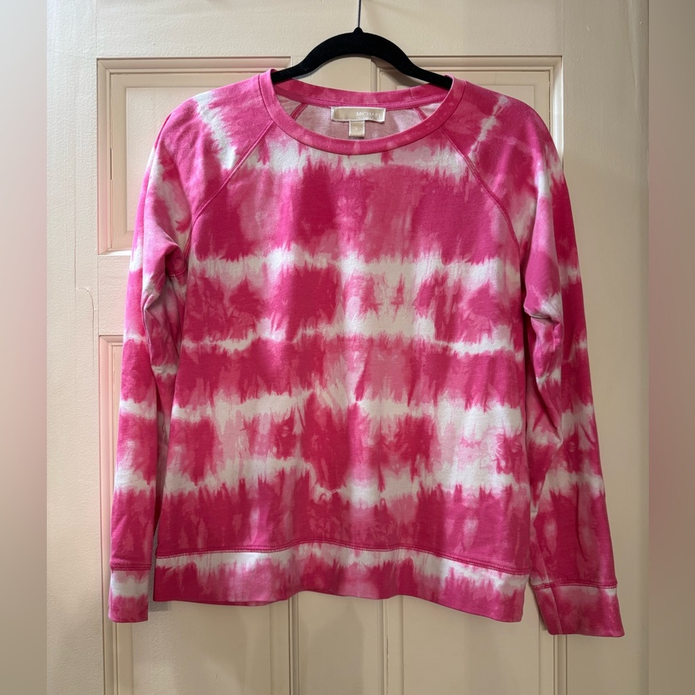 Michael Kors pink tie dye lightweight sweatshirt